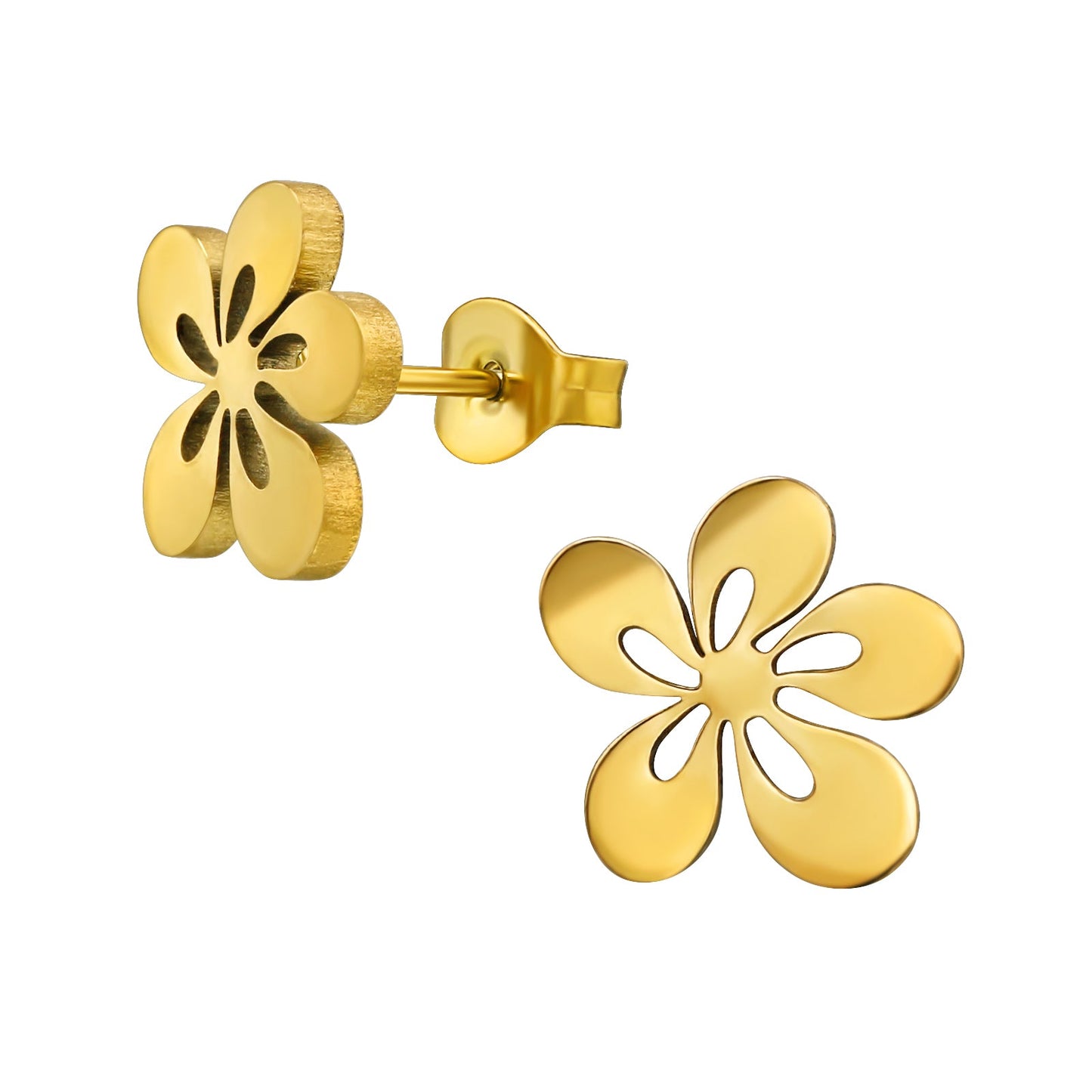 blomster oreringe guldbelagt