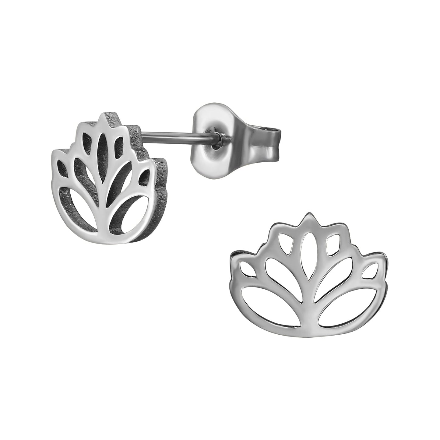 lotus oreringe solvfarvet